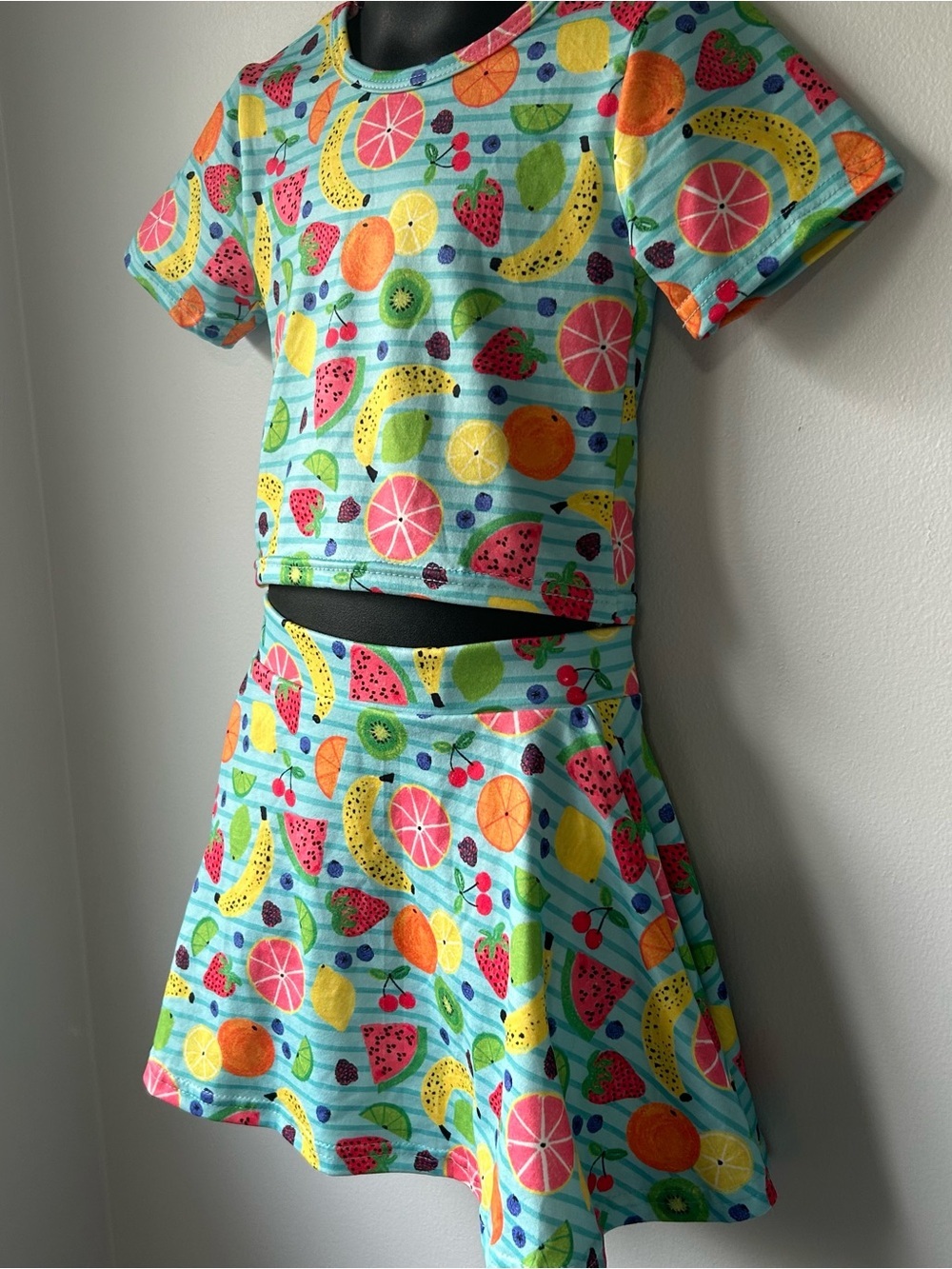 NEW Summer Fruits 3-Piece Skirt, Top & Scrunchie Set